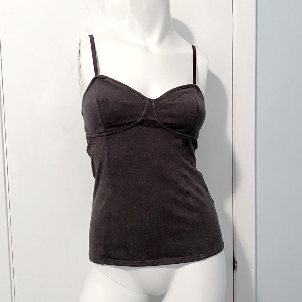 Talula Grey Spaghetti Strap Tank Top with Bust Detail